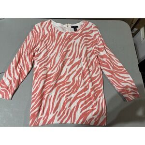 Gap Tiger Print Sweater M White/peach